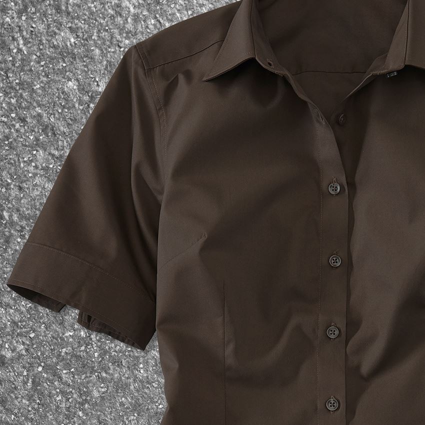 Bovenkleding: Business-blouse e.s.comfort, korte mouw + kastanje 2