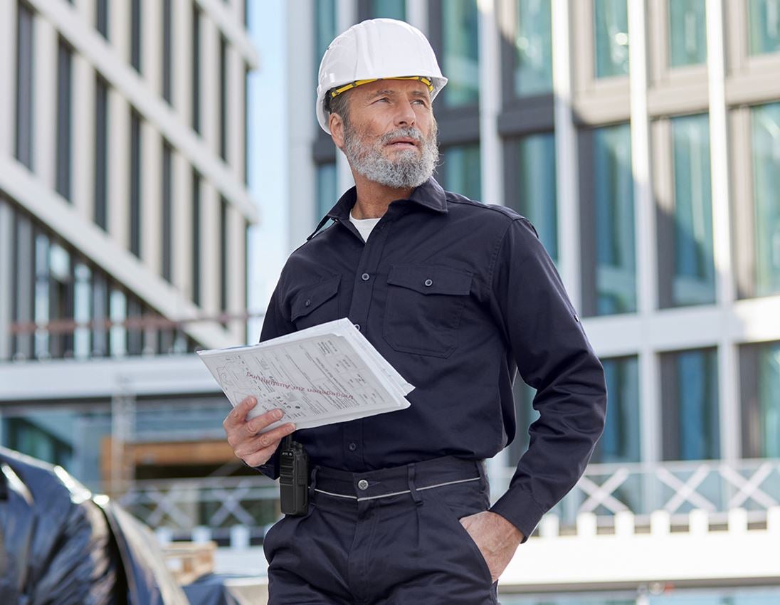 Bovenkleding: Werkhemden e.s.classic, lange mouw + donkerblauw 1