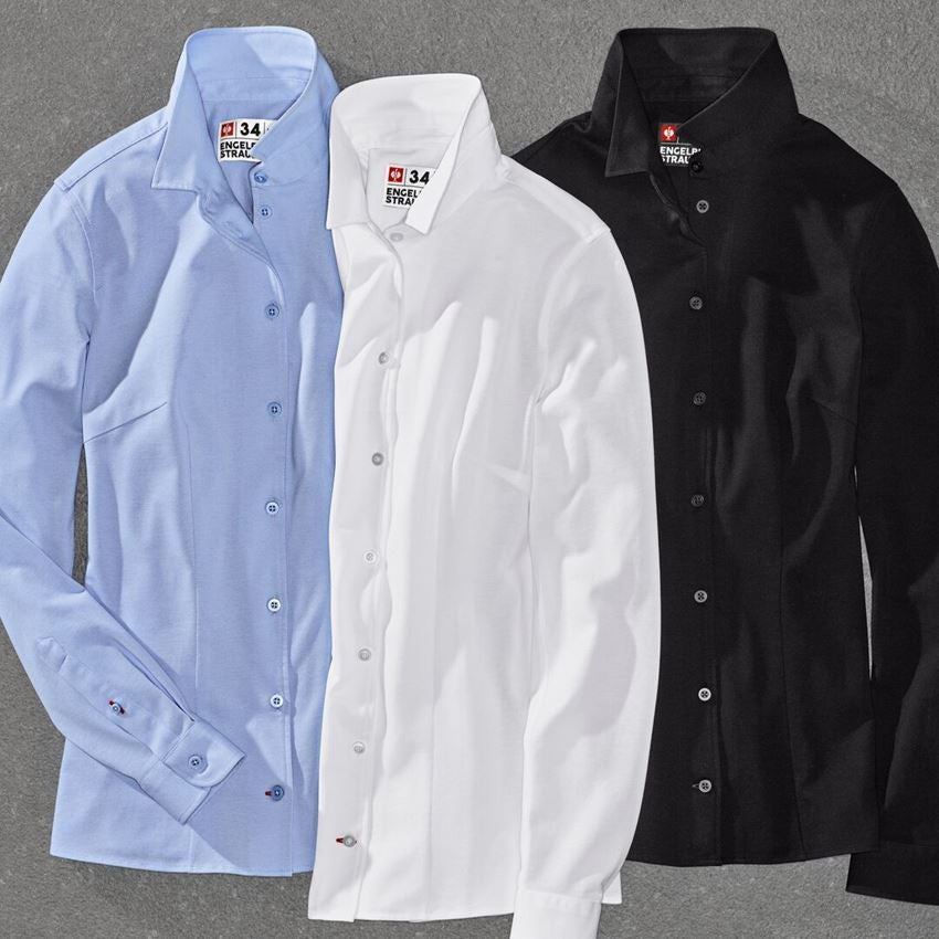 Bovenkleding: e.s. piqué-business blouse + zwart 2