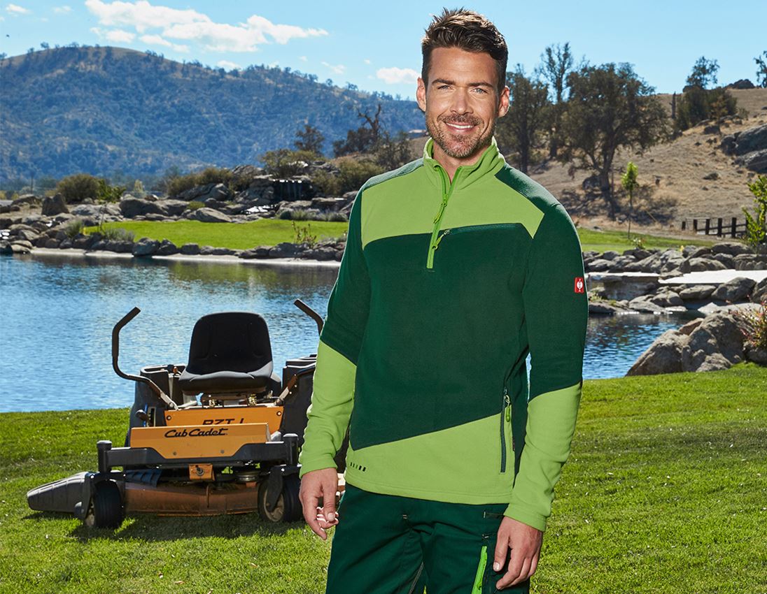 Bovenkleding: Fleece schipperstrui e.s.motion 2020 + groen/zeegroen