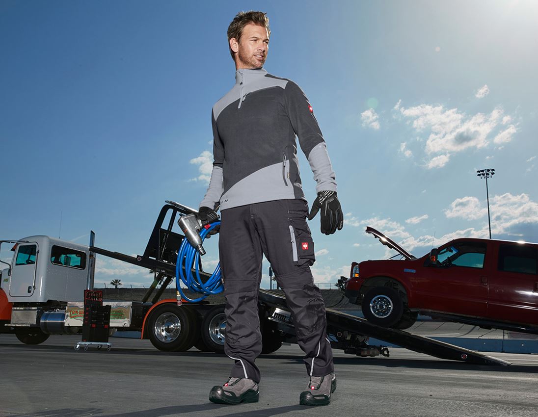 Bovenkleding: Fleece schipperstrui e.s.motion 2020 + antraciet/platina 1