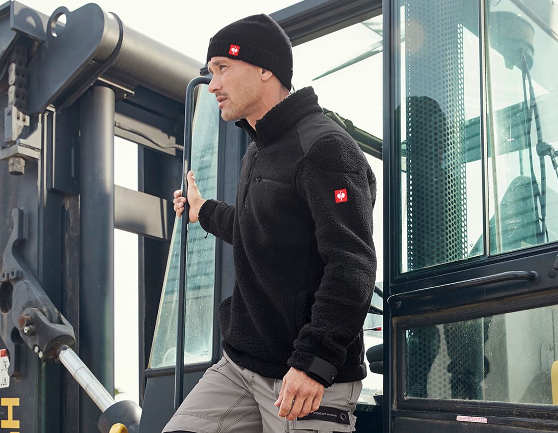 Bovenkleding: Fleecevacht schipperstrui e.s.roughtough + zwart 1