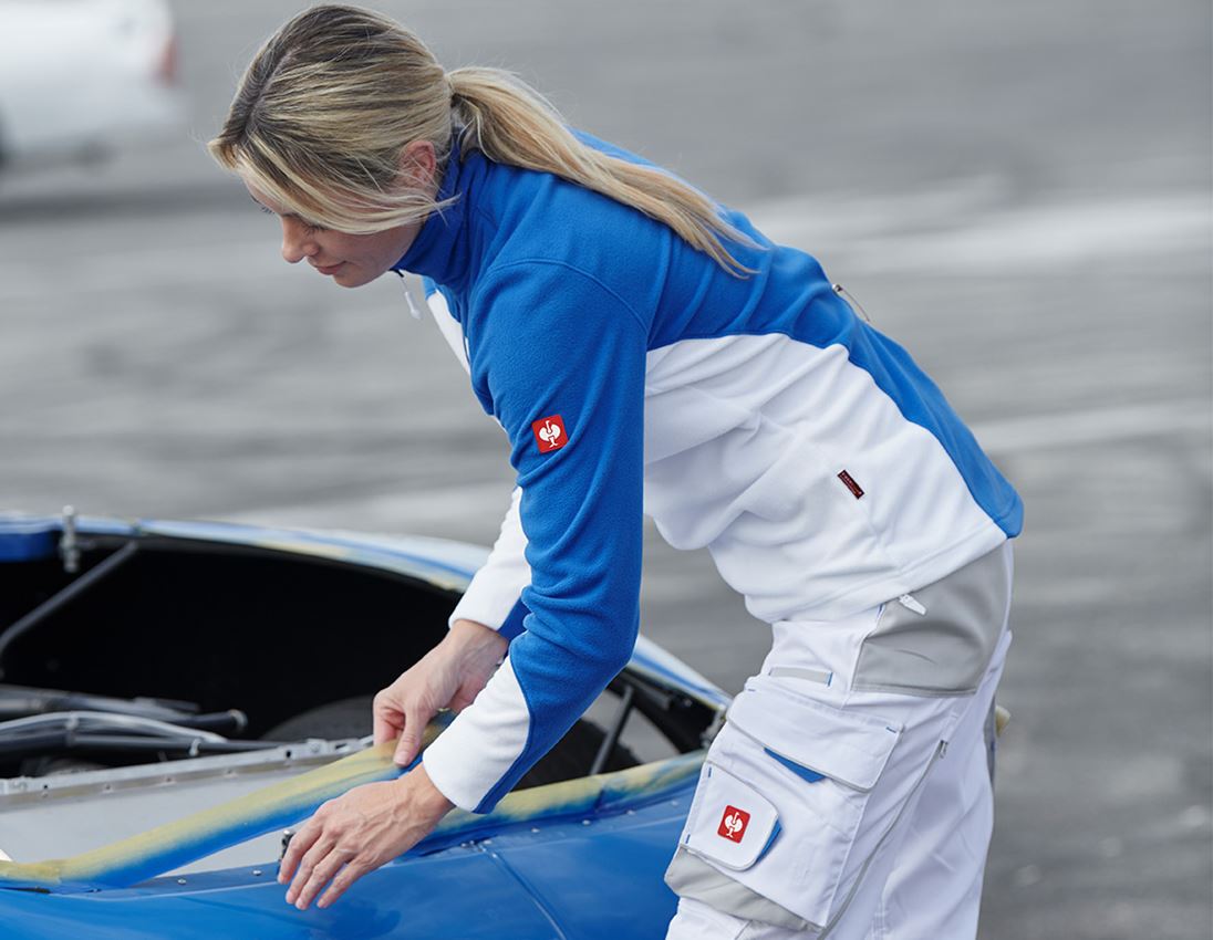 Bovenkleding: Fleece schipperstrui e.s.motion 2020, dames + wit/gentiaanblauw 1