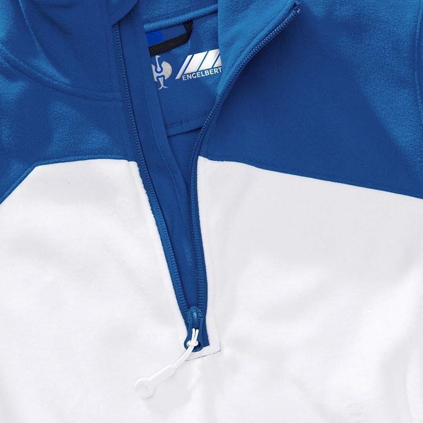 Bovenkleding: Fleece schipperstrui e.s.motion 2020, dames + wit/gentiaanblauw 2