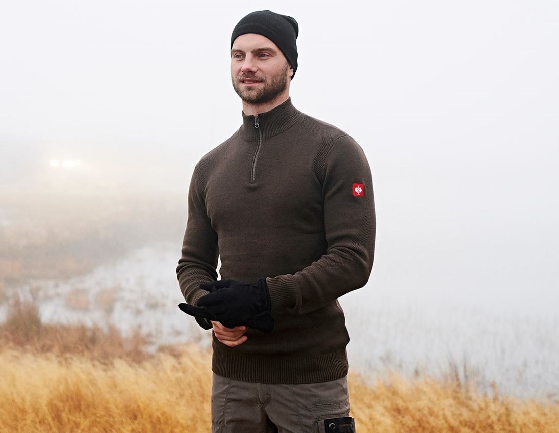 Bovenkleding: e.s. Gebreide Schipperstrui + schors melange