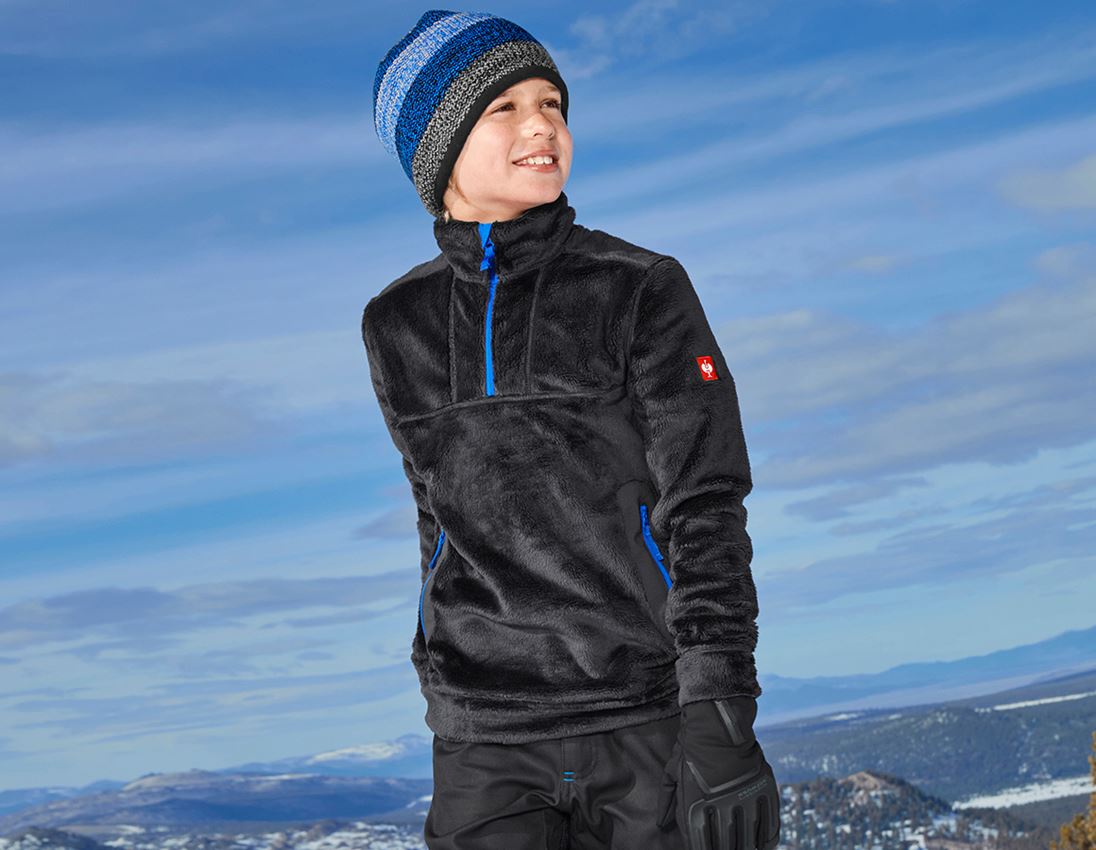 Bovenkleding: Schipperstrui Highloft e.s.motion 2020, kinderen + grafiet/gentiaanblauw