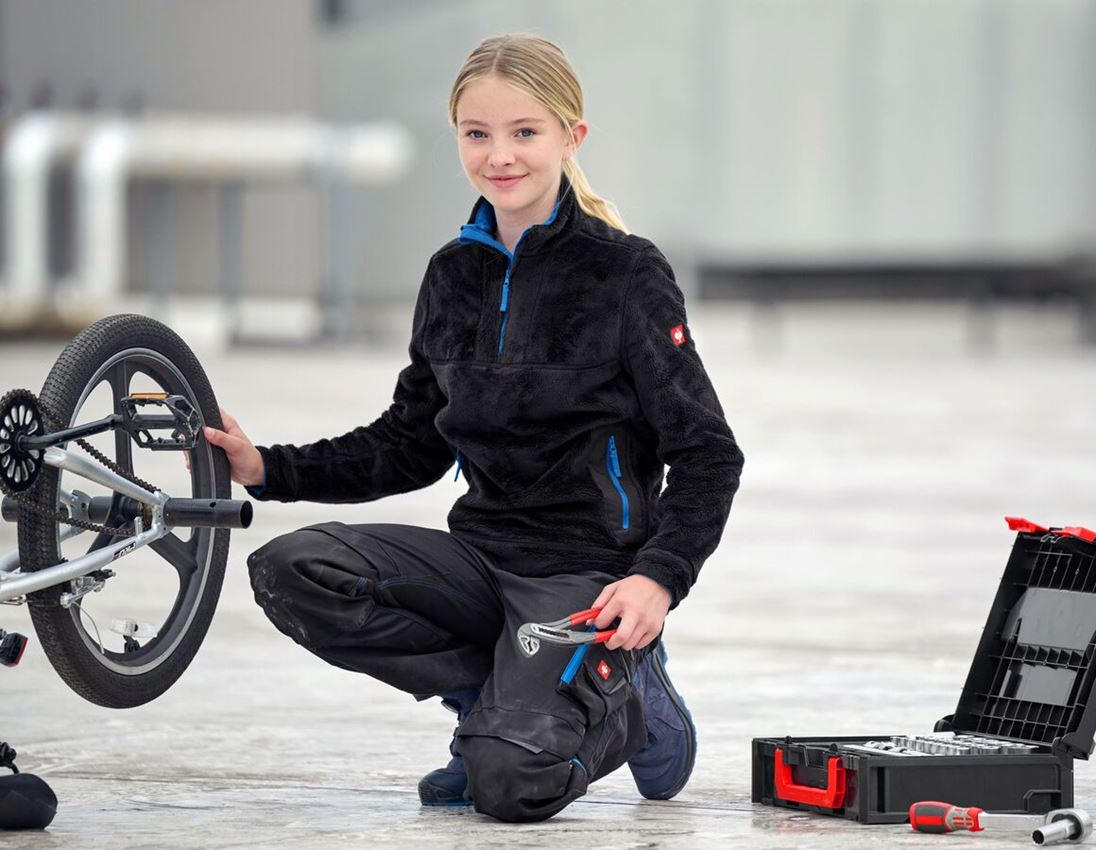 Bovenkleding: Schipperstrui Highloft e.s.motion 2020, kinderen + grafiet/gentiaanblauw 1