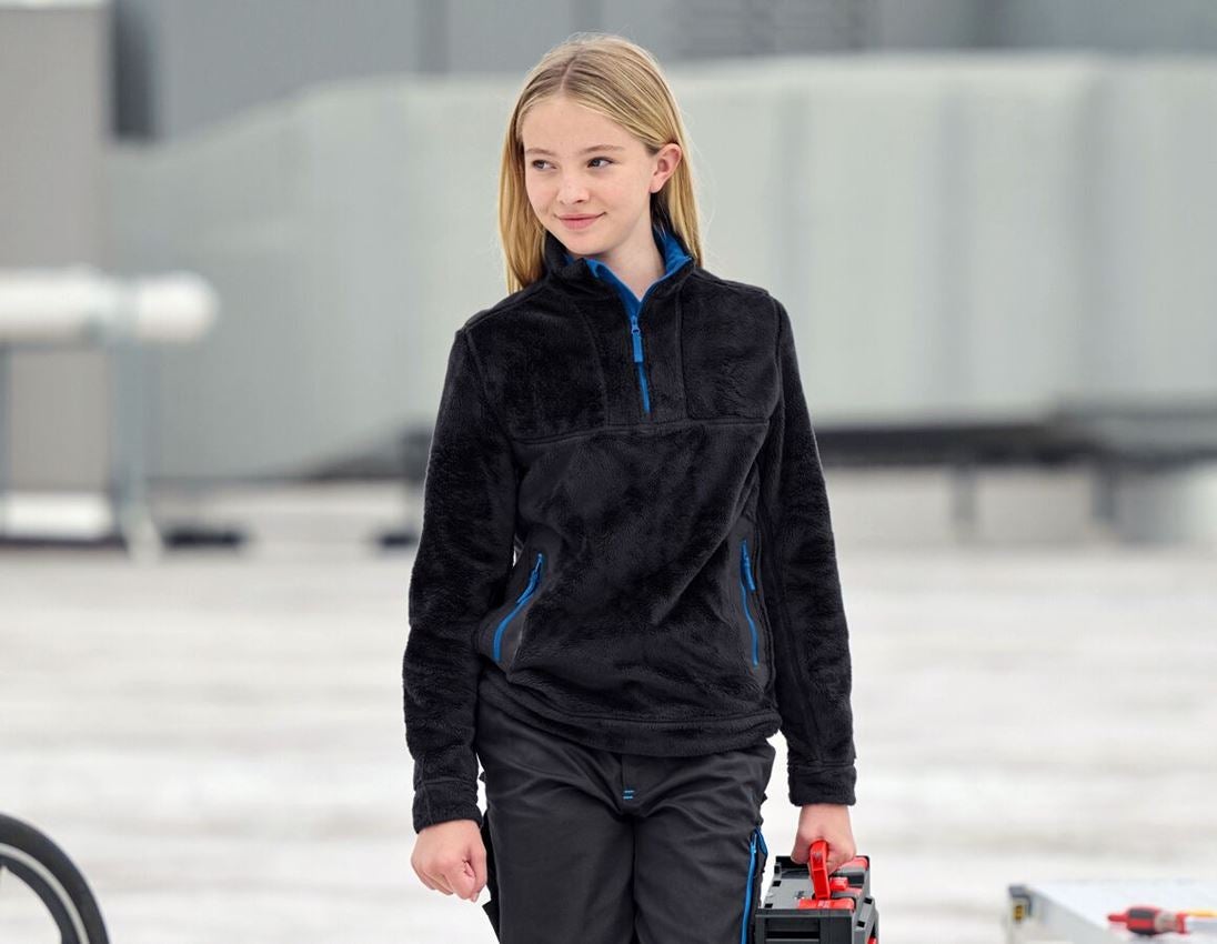 Bovenkleding: Schipperstrui Highloft e.s.motion 2020, kinderen + grafiet/gentiaanblauw