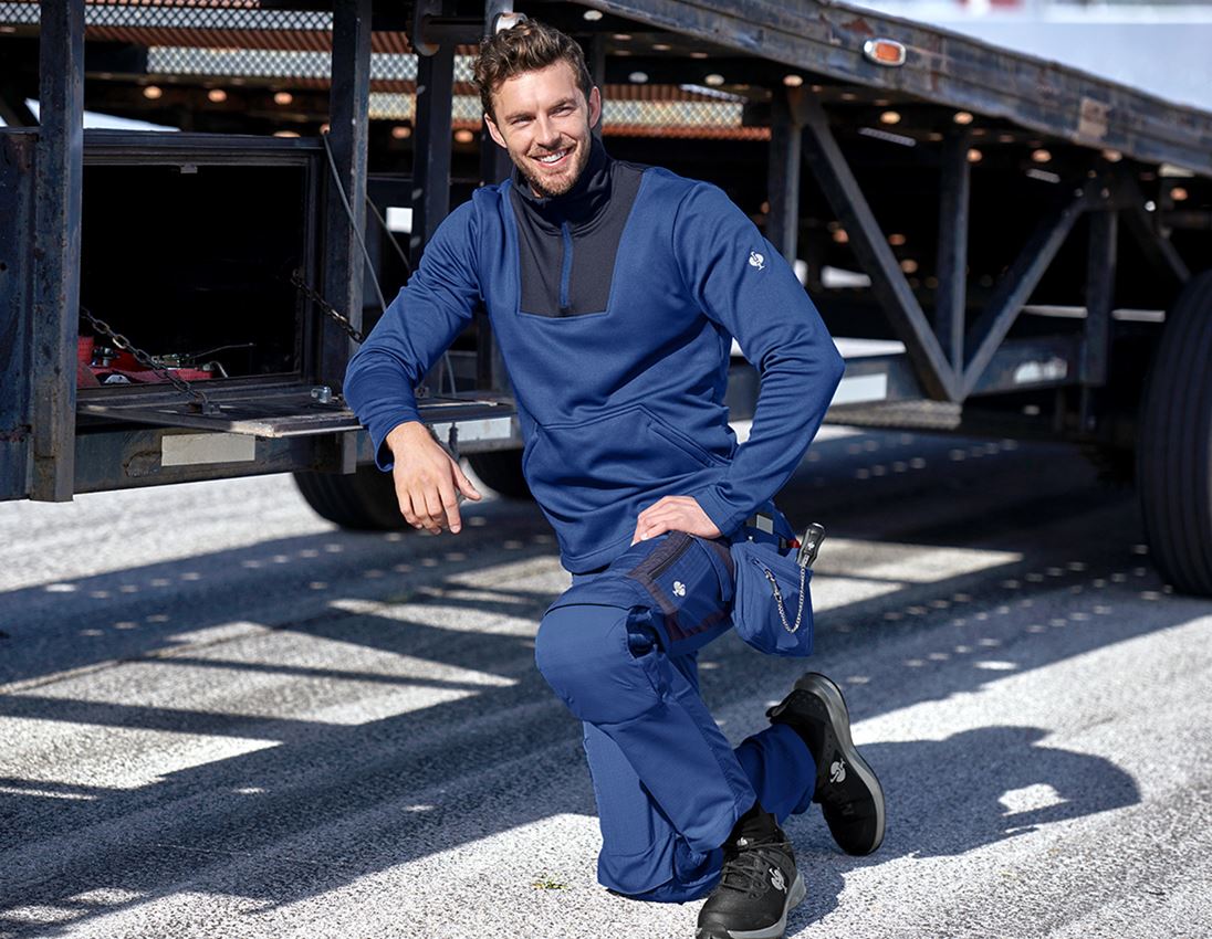 Bovenkleding: Funct.-Schipperstrui thermo stretch e.s.concrete + alkalisch blauw/diepblauw 1
