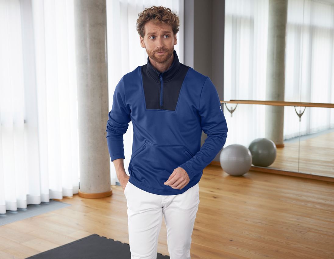 Bovenkleding: Funct.-Schipperstrui thermo stretch e.s.concrete + alkalisch blauw/diepblauw 2