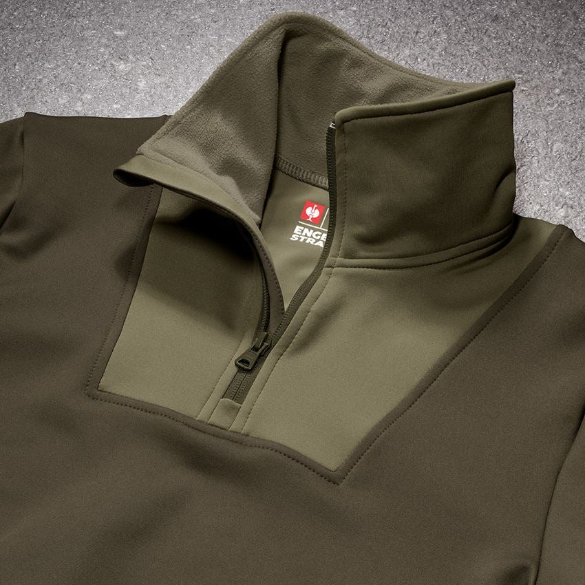 Bovenkleding: Funct.-Schipperstrui thermo stretch e.s.concrete + moddergroen/stipa-groen 2