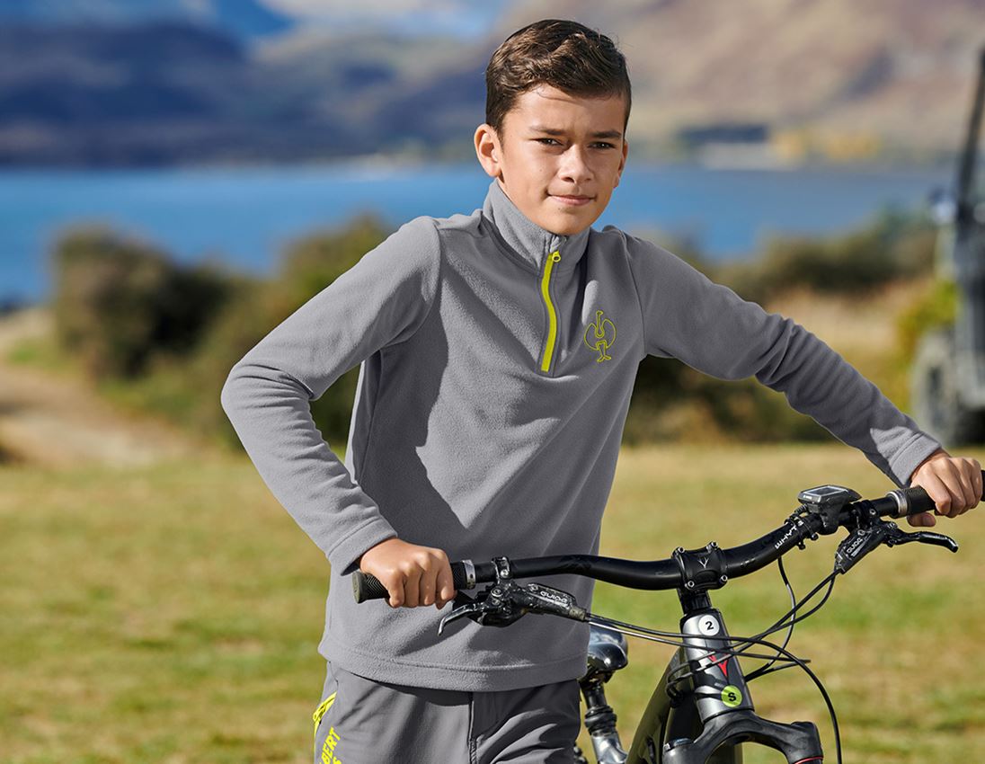 Bovenkleding: Fleece schipperstrui e.s.trail, kinderen + bazaltgrijs/zuurgeel