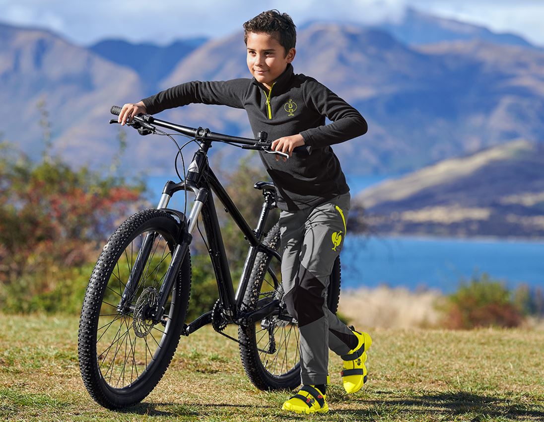 Bovenkleding: Fleece schipperstrui e.s.trail, kinderen + zwart/zuurgeel 1