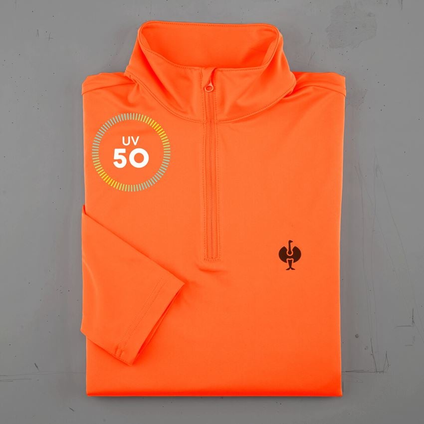 Bovenkleding: Visibility funct. longsleeve met rits UV e.s.trail + signaaloranje/zwart 2
