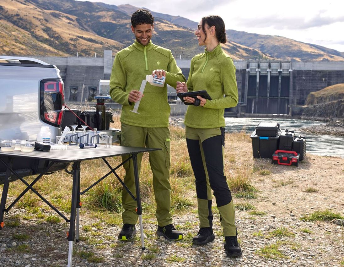Bovenkleding: Schipperstrui thermo stretch e.s.trail + jeneverbesgroen melange/limegroen 2