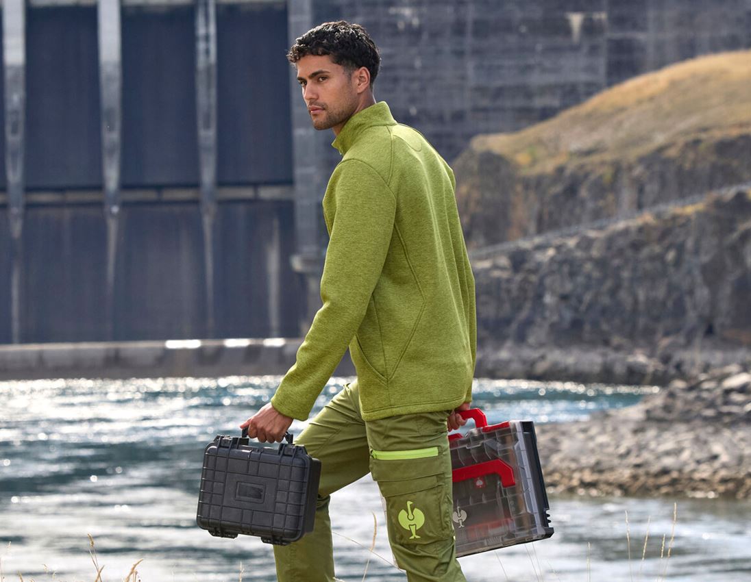 Bovenkleding: Schipperstrui thermo stretch e.s.trail + jeneverbesgroen melange/limegroen 1