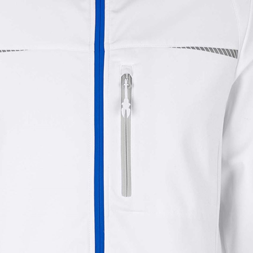 Werkjassen: Softshelljack e.s.motion 2020 + wit/gentiaanblauw 2