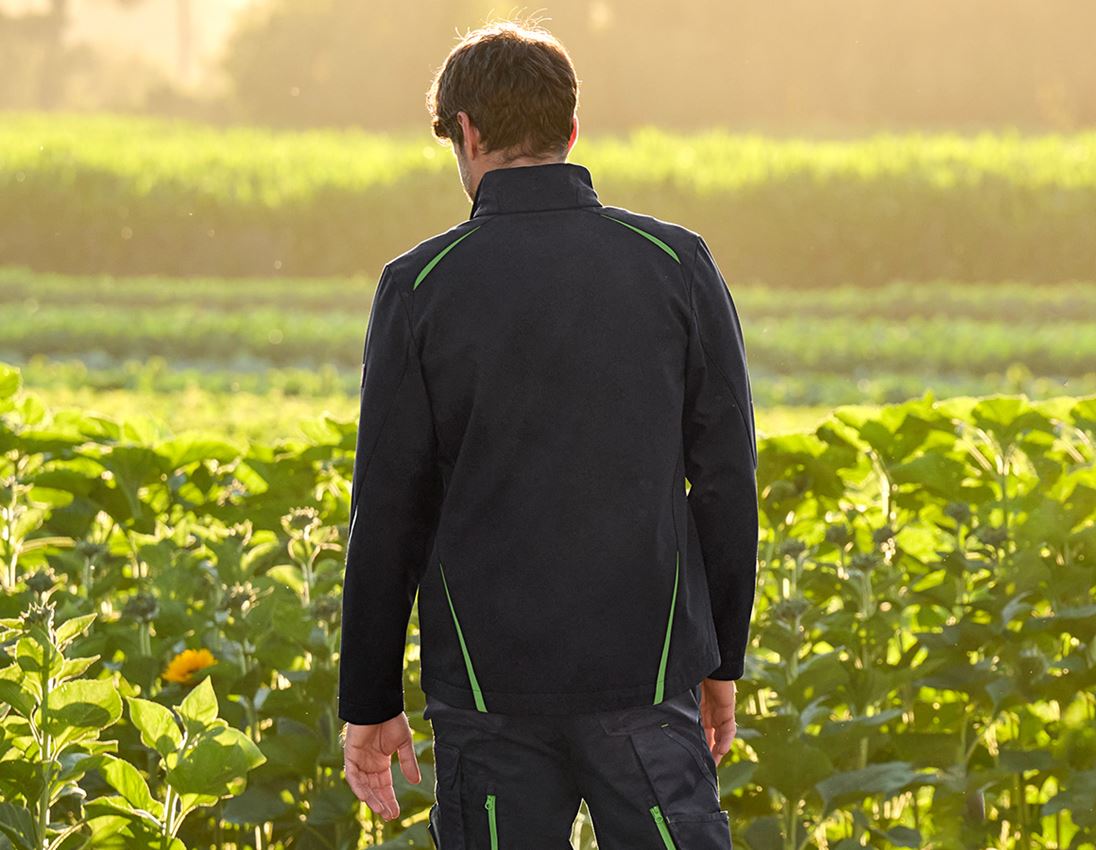 Werkjassen: Softshelljack e.s.motion 2020 + zwart/zeegroen 2