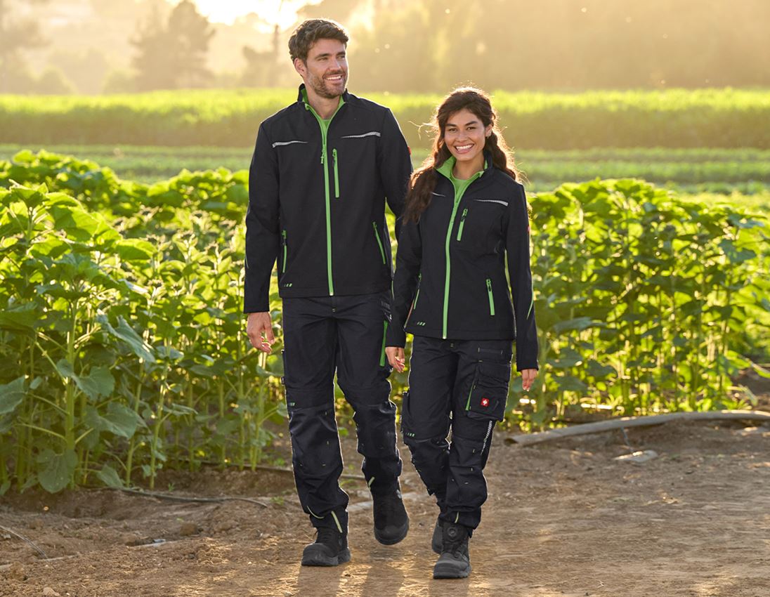 Werkjassen: Softshelljack e.s.motion 2020 + zwart/zeegroen 4