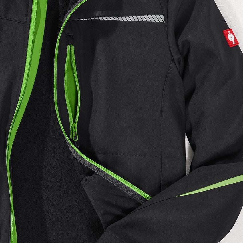 Werkjassen: Softshelljack e.s.motion 2020 + zwart/zeegroen 2