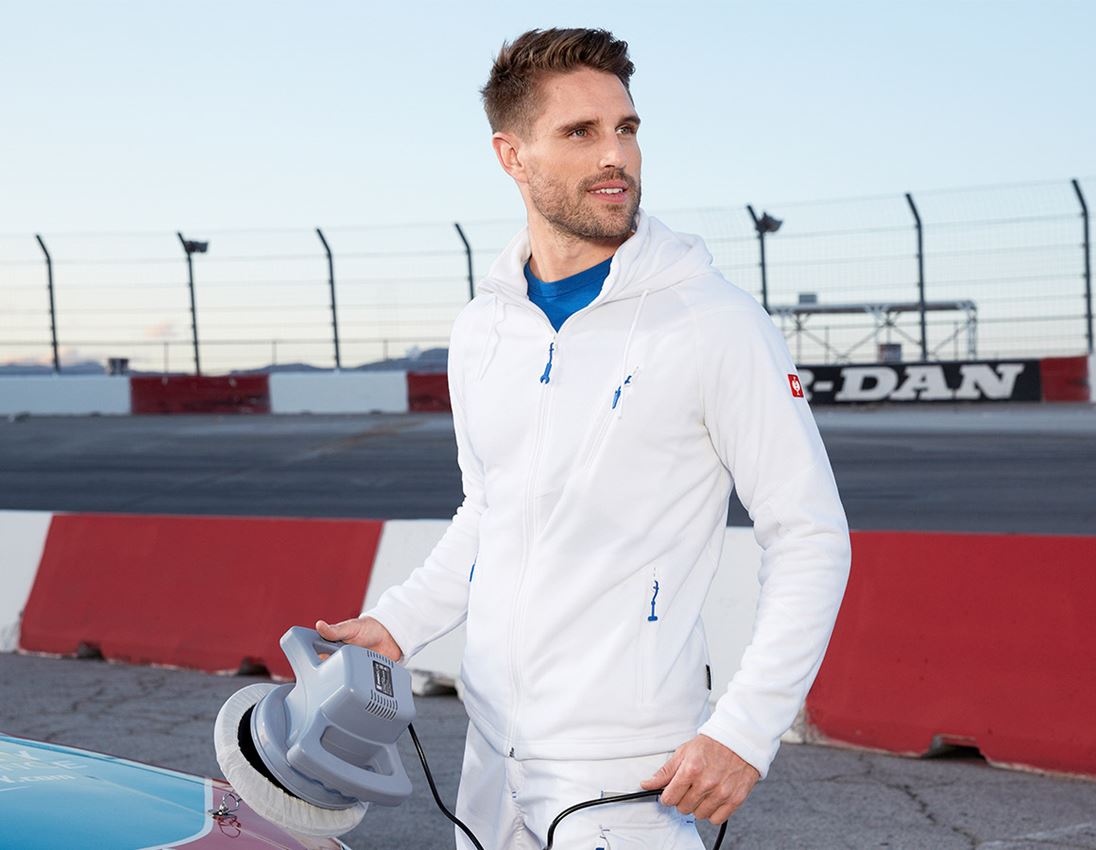 Werkjassen: Fleece capuchonjack e.s.motion 2020 + wit