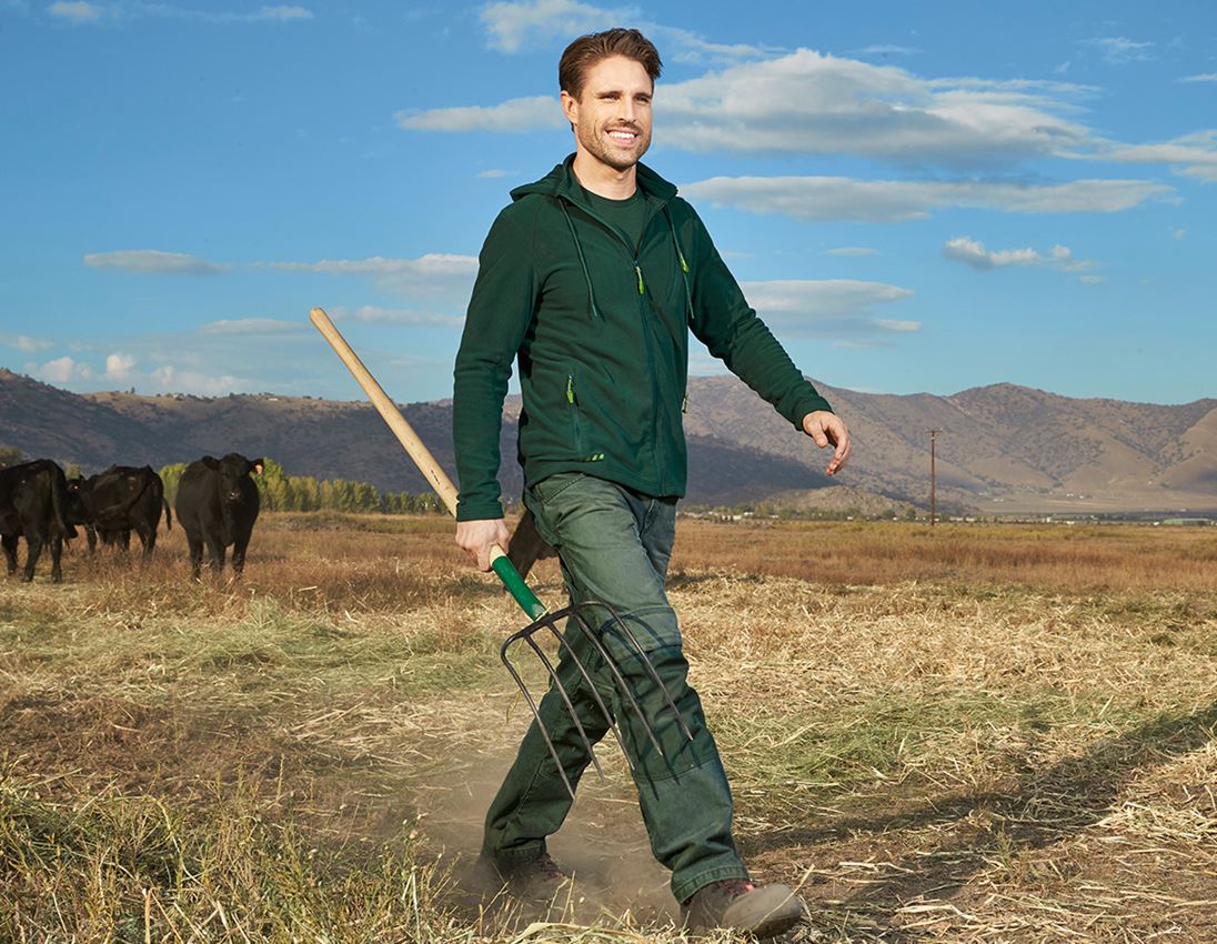 Werkjassen: Fleece capuchonjack e.s.motion 2020 + groen 1