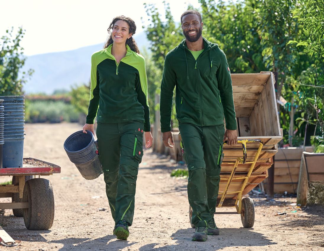 Werkjassen: Fleece capuchonjack e.s.motion 2020 + groen 1