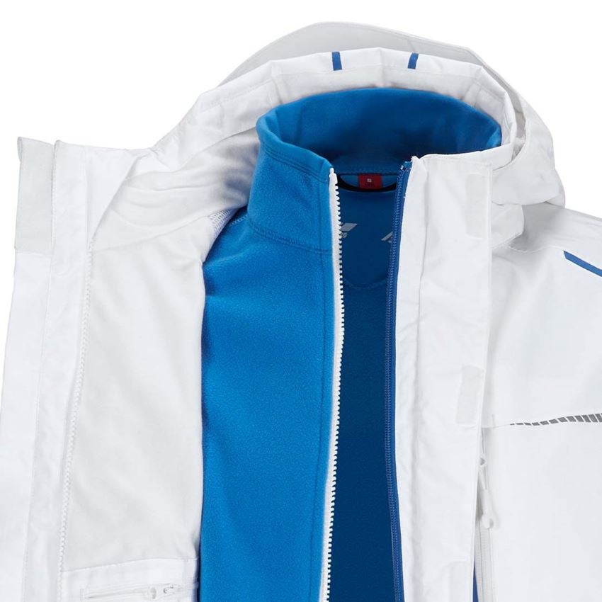 Werkjassen: 3 in 1 functioneel jack e.s.motion 2020, heren + wit/gentiaanblauw 2