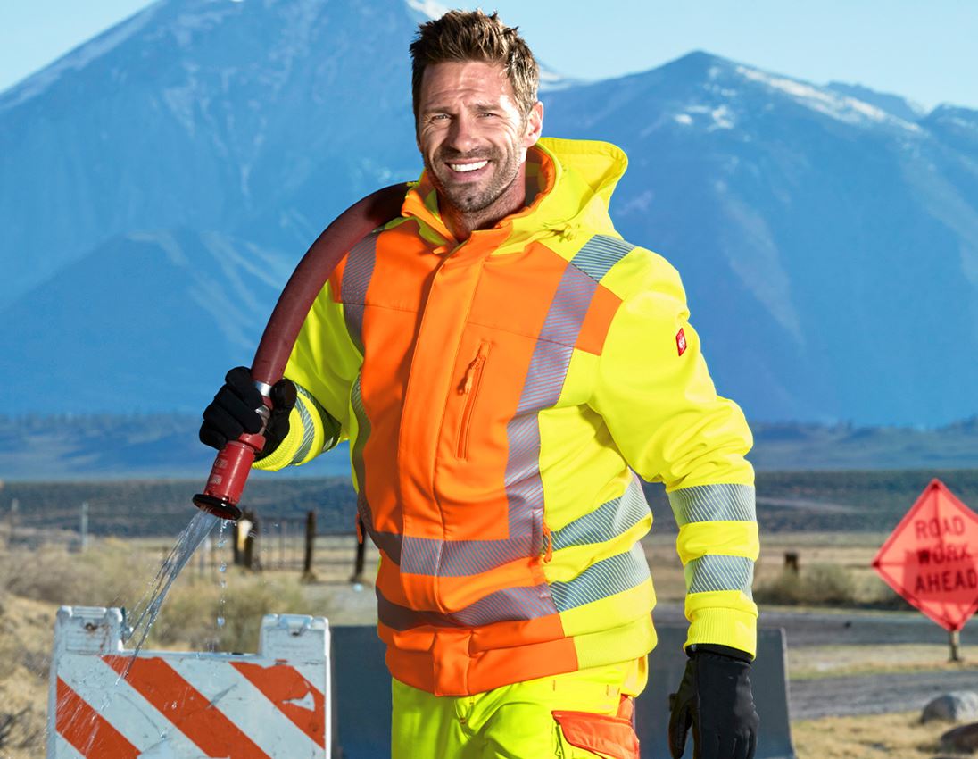 Werkjassen: Veiligheids winter-softshelljack e.s.motion 2020 + signaaloranje/signaalgeel
