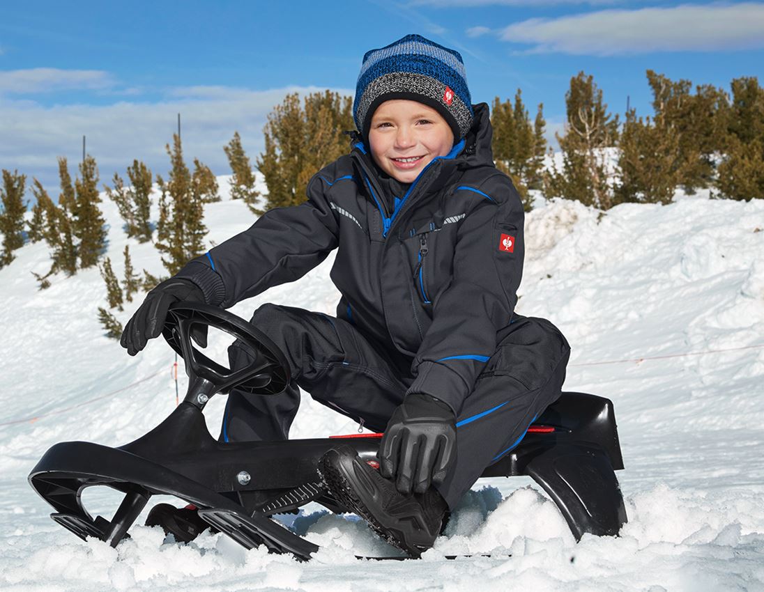 Jassen: Winter-softshelljack e.s.motion 2020, kinderen + grafiet/gentiaanblauw 2