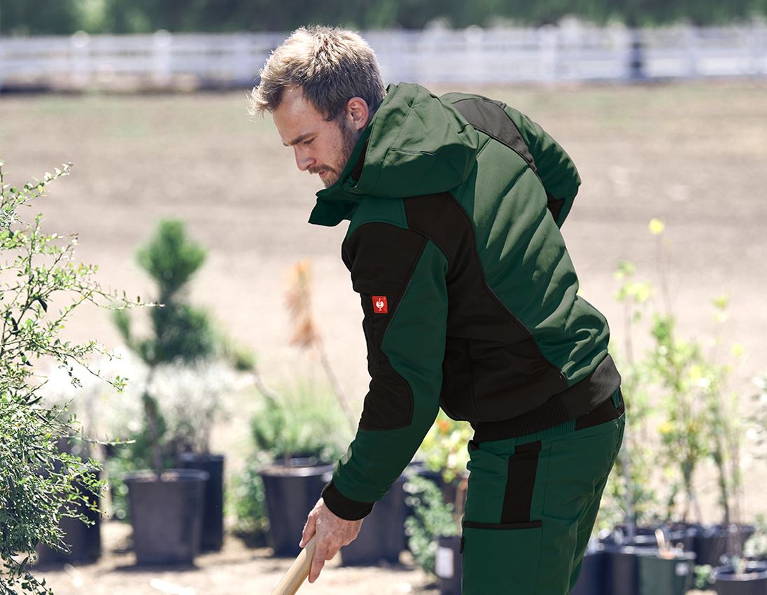 Werkjassen: Winter softshelljack e.s.vision + groen/zwart 1