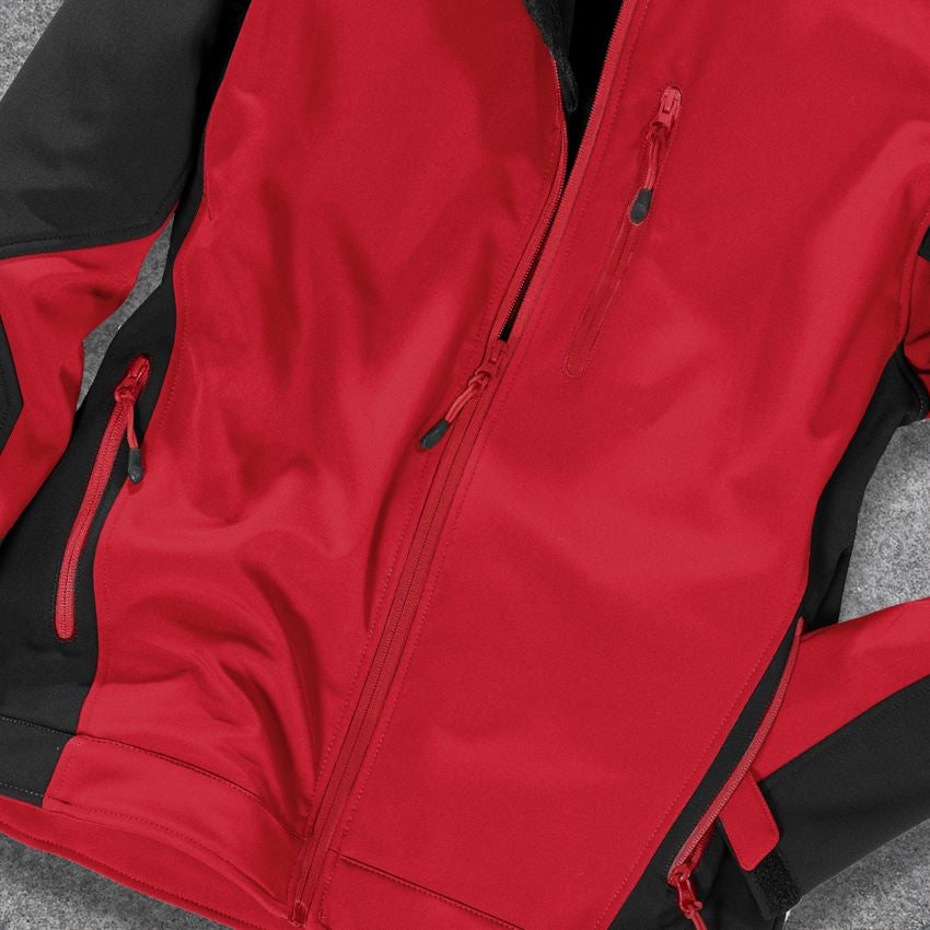 Werkjassen: Softshelljack dryplexx® softlight + rood/zwart 2