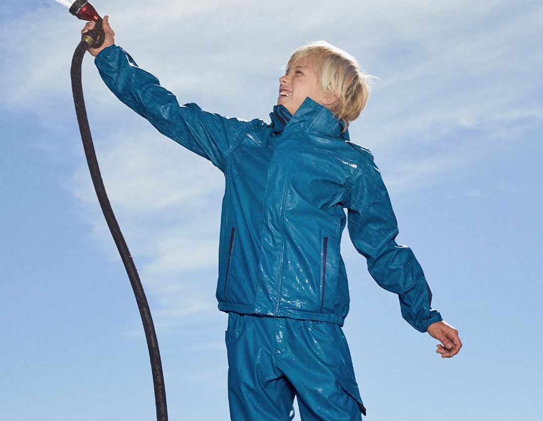 Jassen: Regenjack e.s.motion 2020 superflex, kinderen + atol/donkerblauw