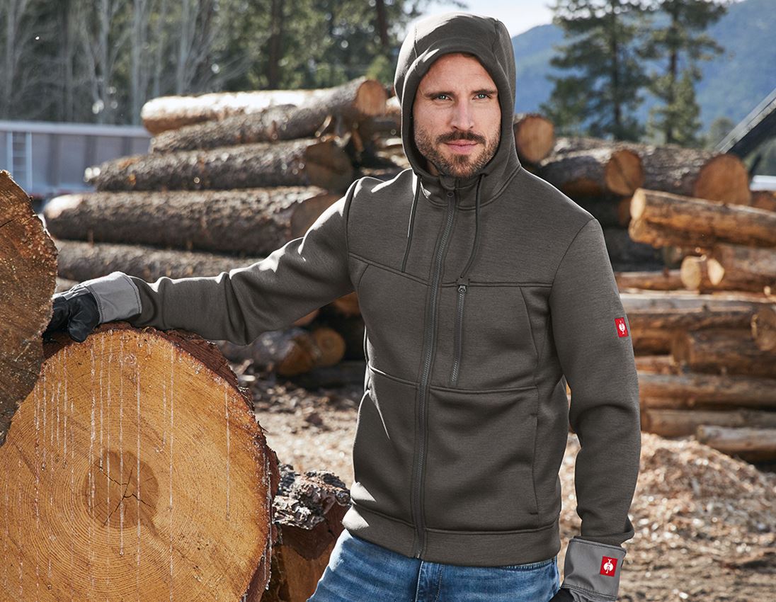 Werkjassen: Capuchonjack climafoam e.s.dynashield + tijm melange