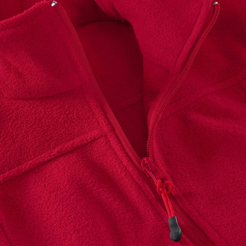 Werkjassen: Dames Fleecejack e.s.classic + rood 2