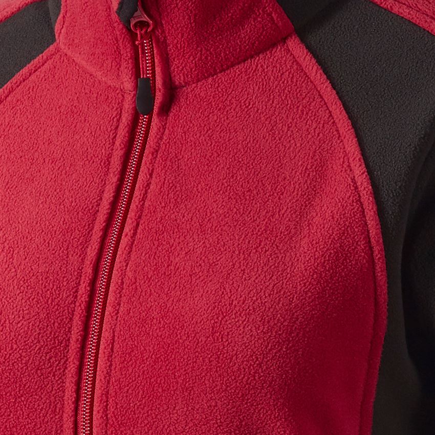 Werkjassen: Dames Microfleece jack dryplexx® micro + rood/zwart 2