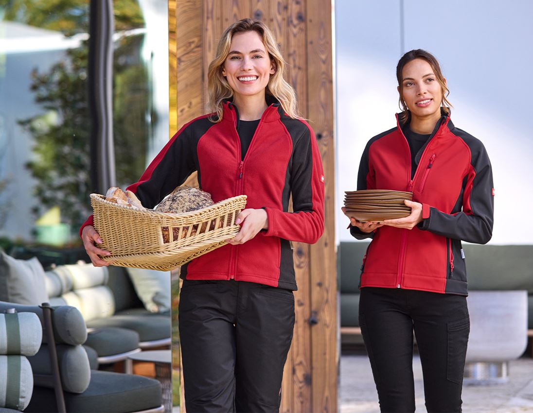 Werkjassen: Dames Microfleece jack dryplexx® micro + rood/zwart 1