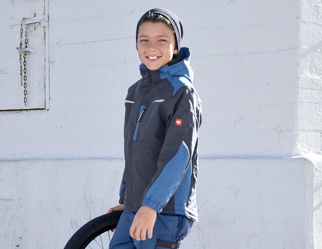 Jassen: Kinder-softshelljack e.s.motion + pacific/kobalt 1