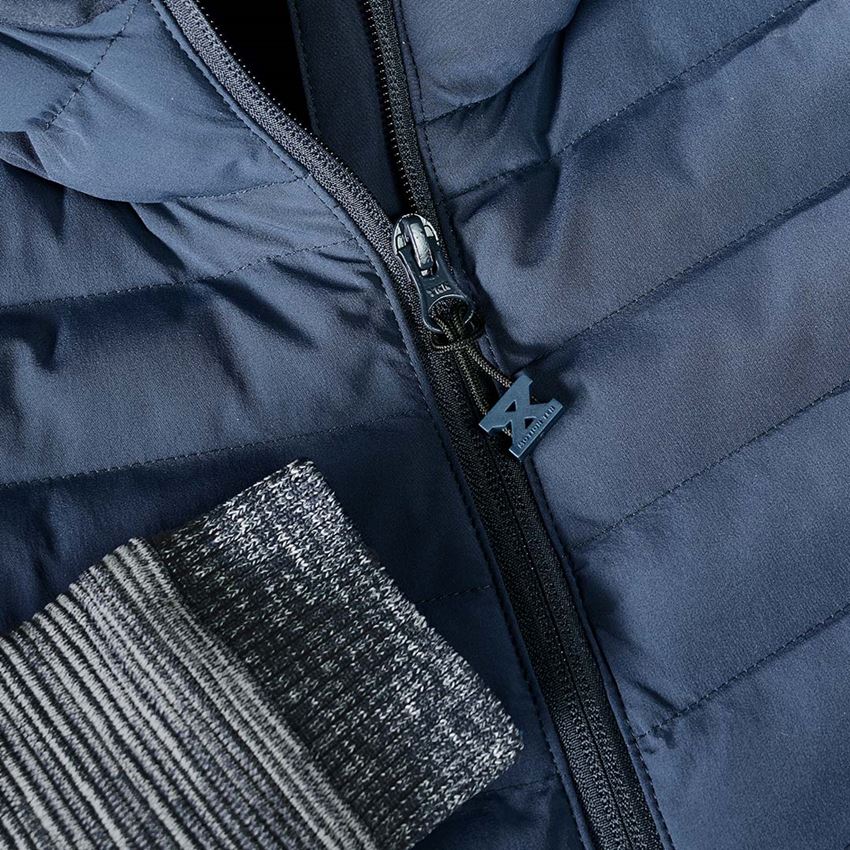 Werkjassen: Hybrid gebreid capuchonjack e.s.motion ten, dames + leisteenblauw melange 2