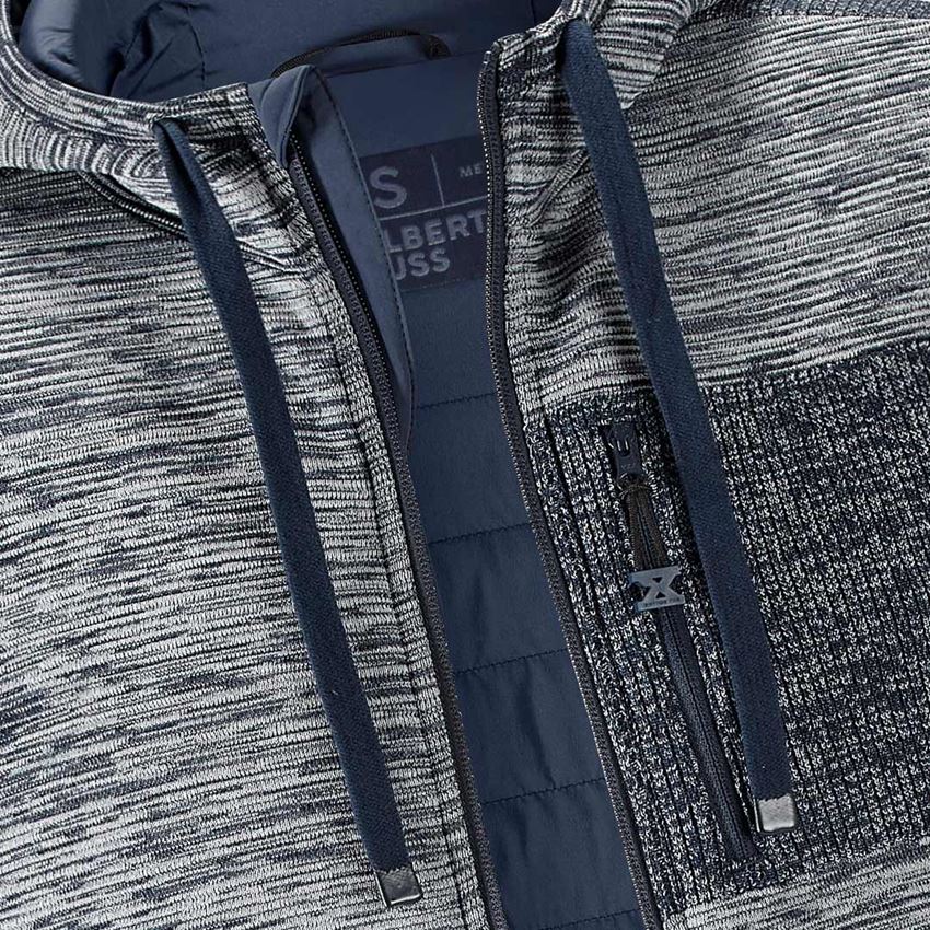 Werkjassen: Windbreaker gebreid capuchonjack e.s.motion ten + leisteenblauw melange 2