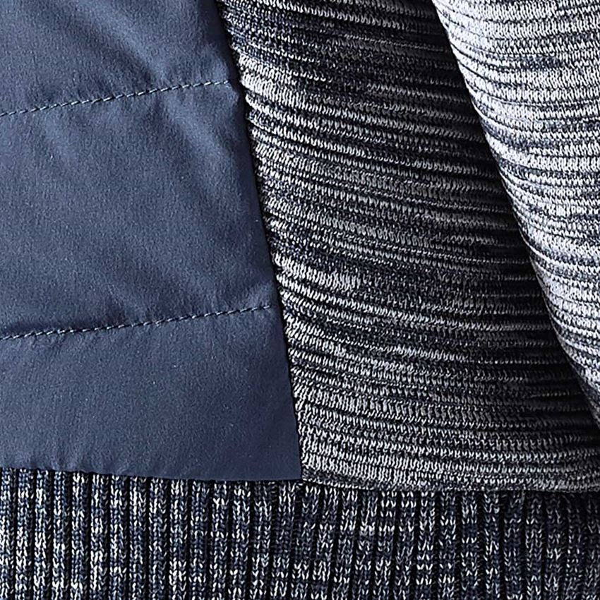 Jassen: Hybrid gebreid capuchonjack e.s.motion ten,kind. + leisteenblauw melange 2