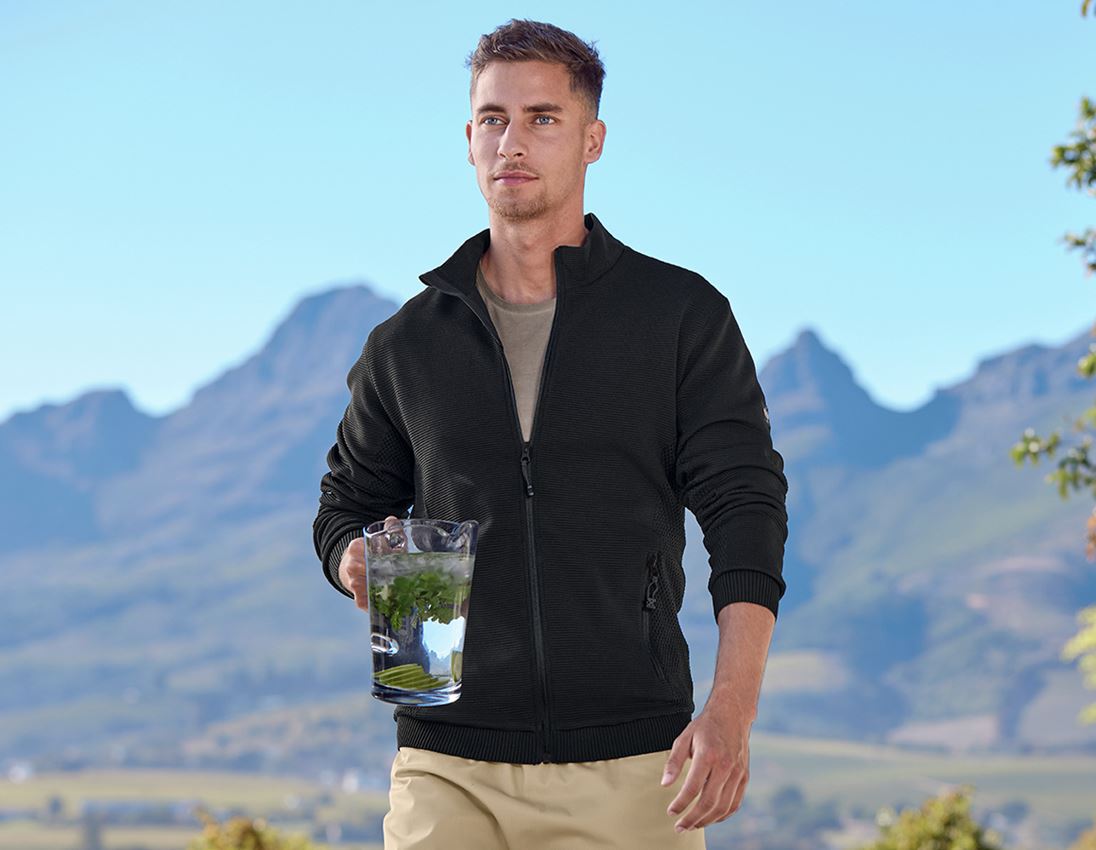 Werkjassen: Gebreid jack e.s.motion ten + zwart 2