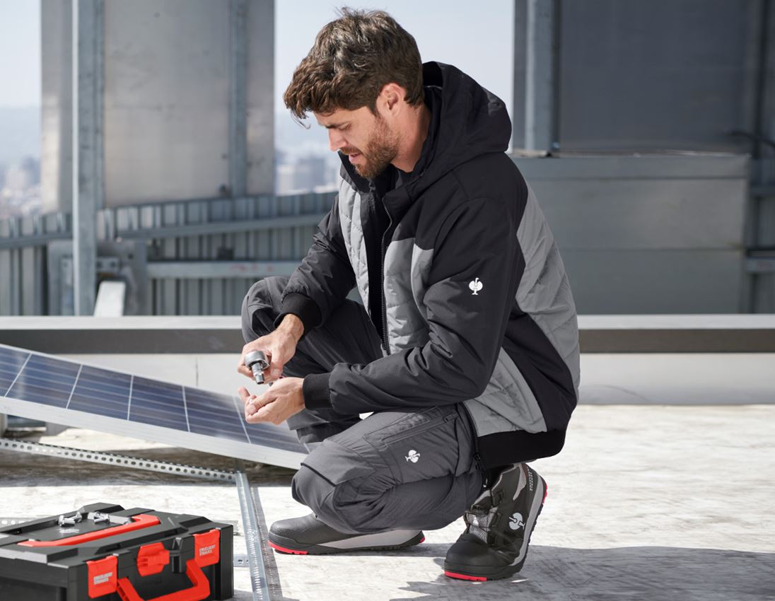 Onderwerpen: Pilotenjack met capuchon e.s.concrete + zwart/bazaltgrijs 1
