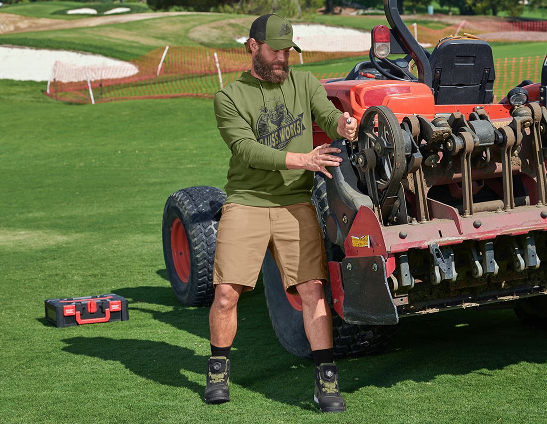 Bovenkleding: Hoody-Sweatshirt e.s.iconic works + berggroen 1