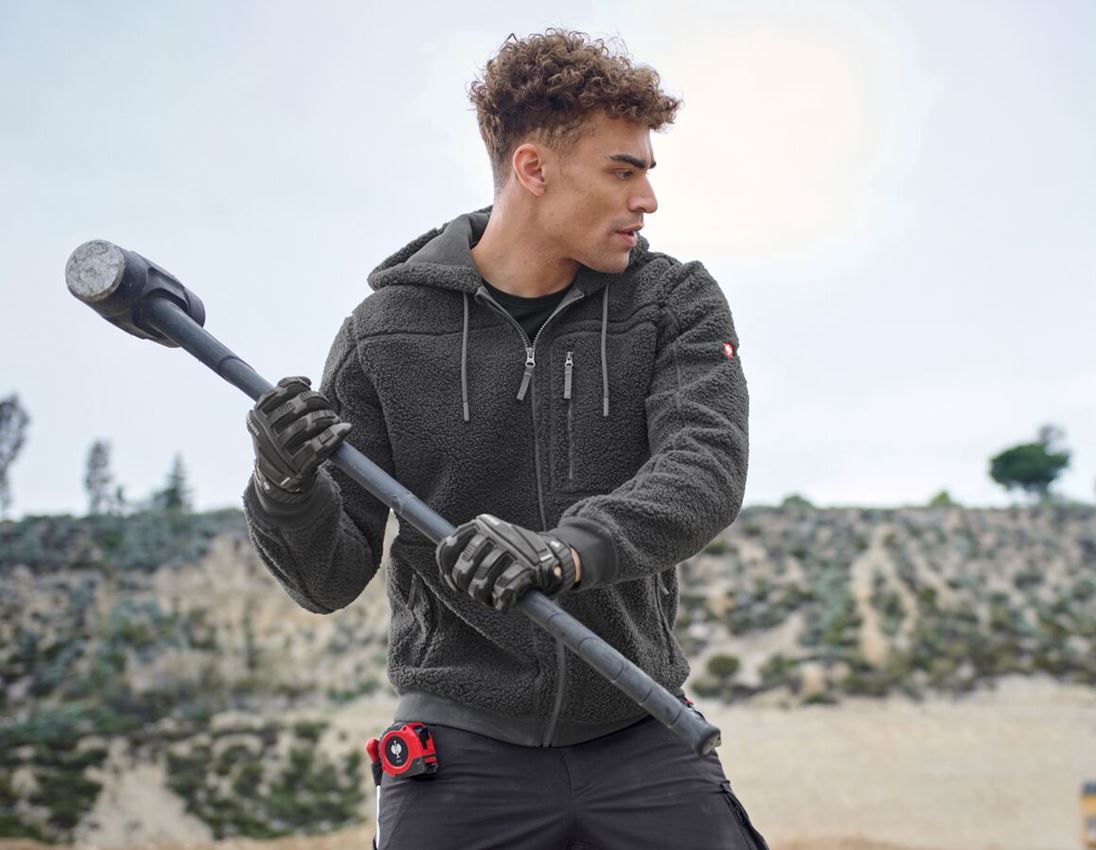 Werkjassen: Vezelbont capuchonjack e.s.e:pic + carbongrijs 1