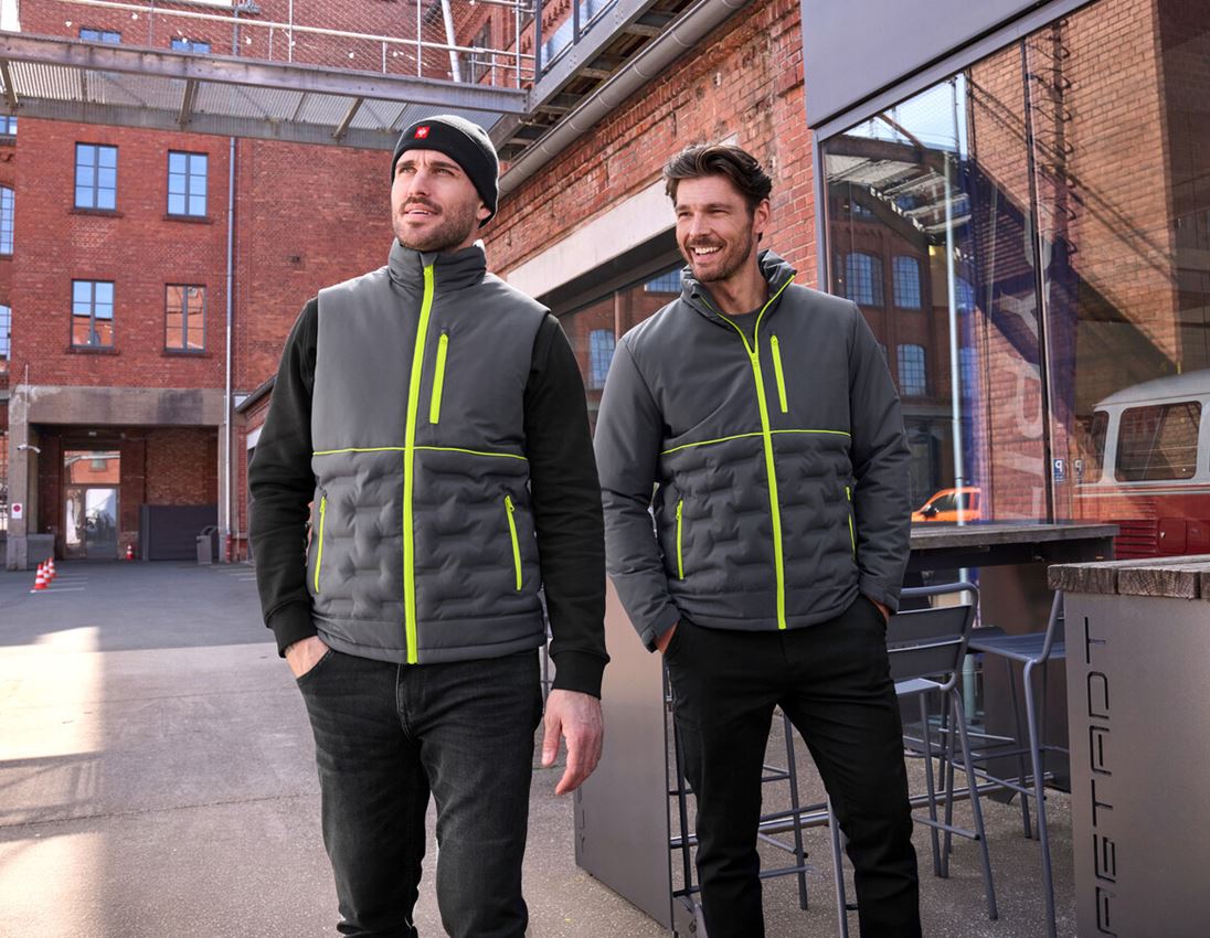 Werkjassen: Padded-winterjas e.s.line.core + carbongrijs/signaalgeel 5