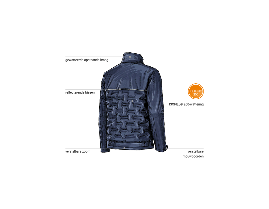 Werkjassen: Padded-winterjas e.s.line.core + donkerblauw/platina 2