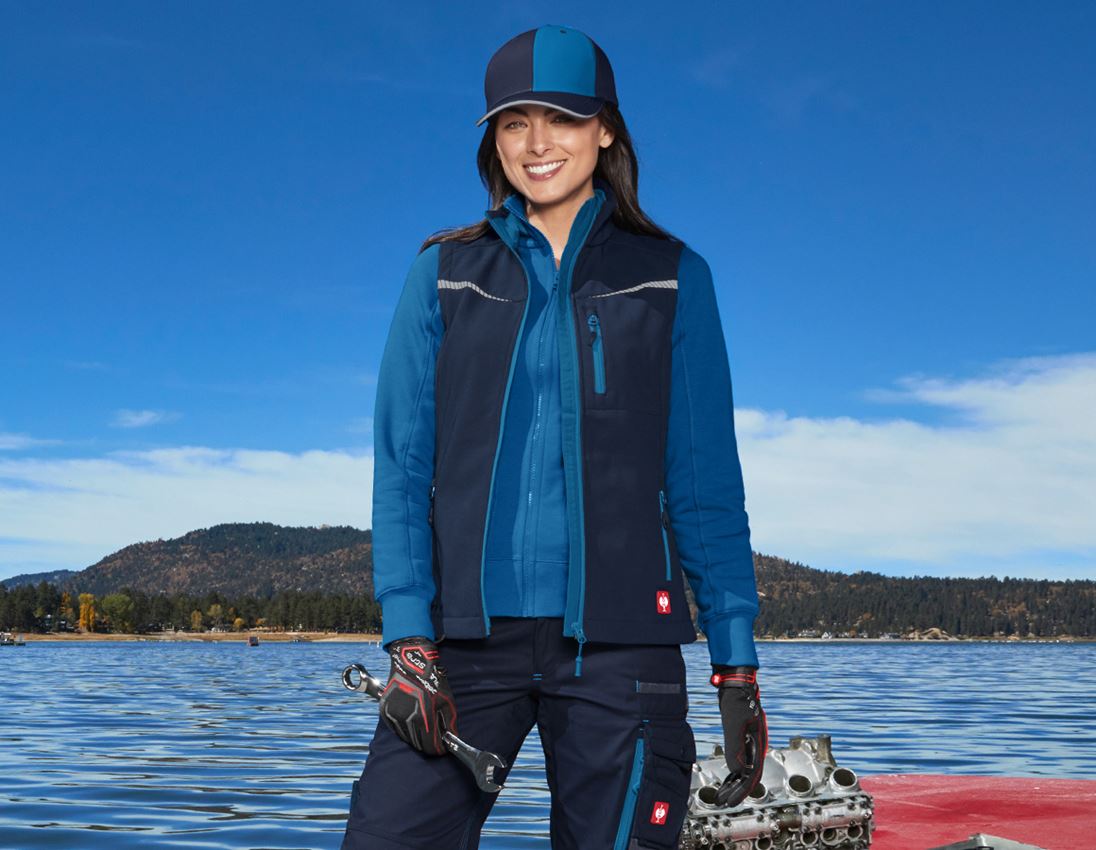 Werkvesten: Softshell-bodywarmer e.s.motion 2020, dames + donkerblauw/atol 3