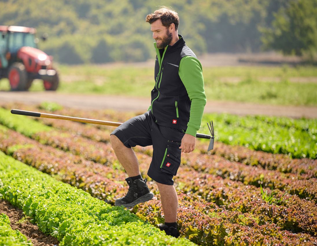 Werkvesten: Softshell-bodywarmer e.s.motion 2020 + zwart/zeegroen 2