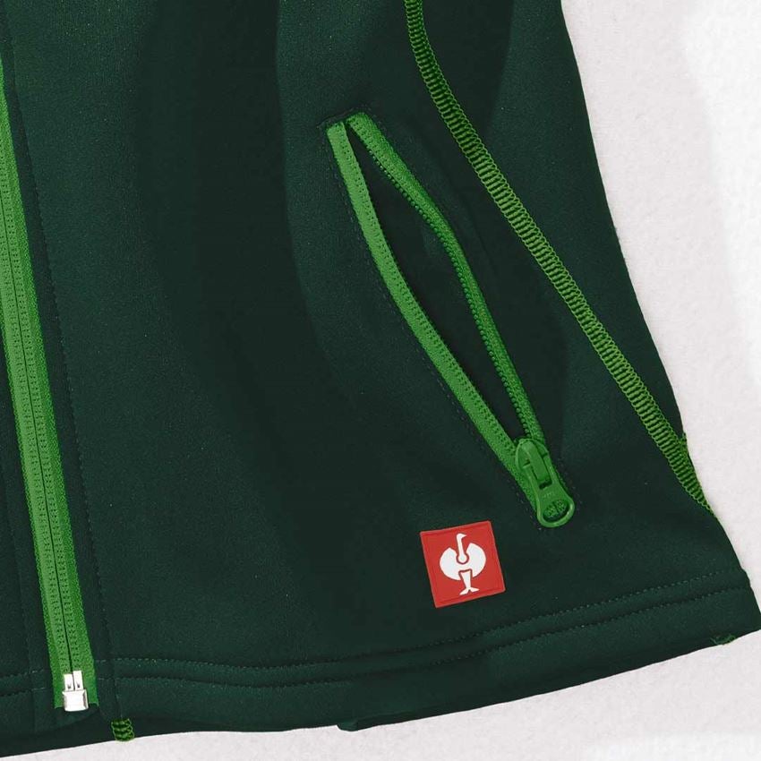 Werkvesten: Bodywarmer thermo stretch e.s.motion 2020, dames + groen/zeegroen 2